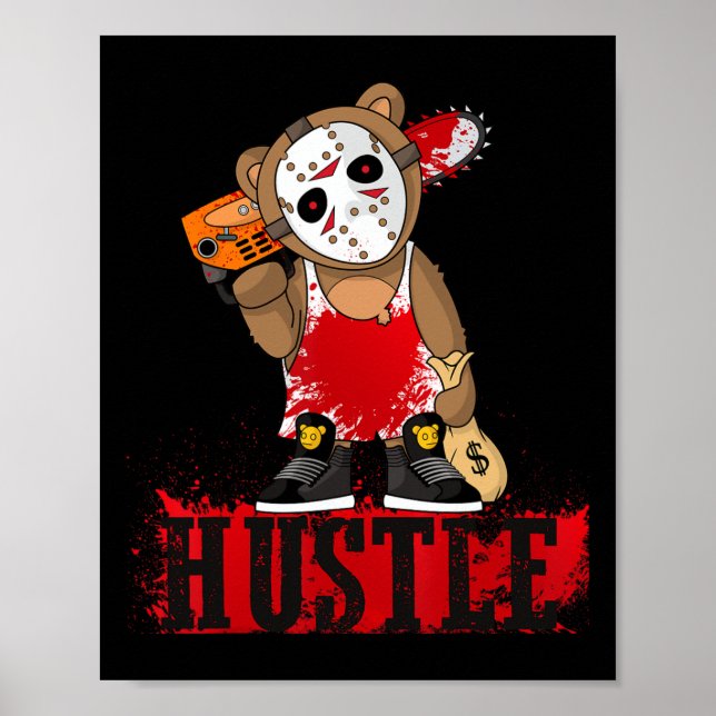 Hip Hop Hop Hockey Maske Teddy Bären Spaß Entrepre Poster (Vorne)