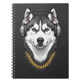 Hip-Hop Husky – Cool Streetwear Dog Notizblock