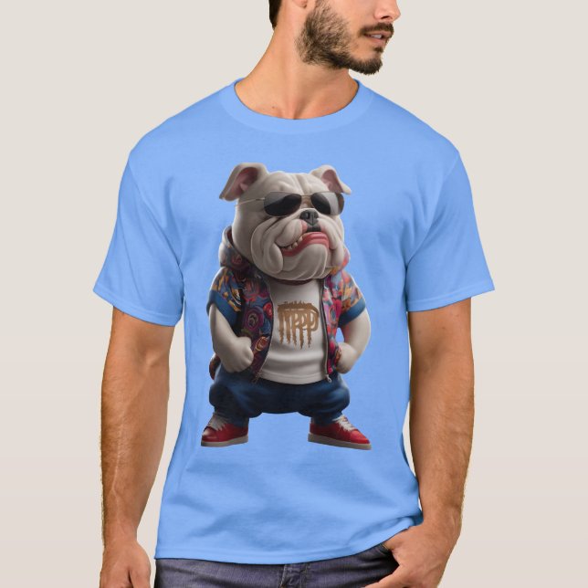 Hip Hop Inspired Cartoon Character in 3d Cute bul  T-Shirt (Vorderseite)