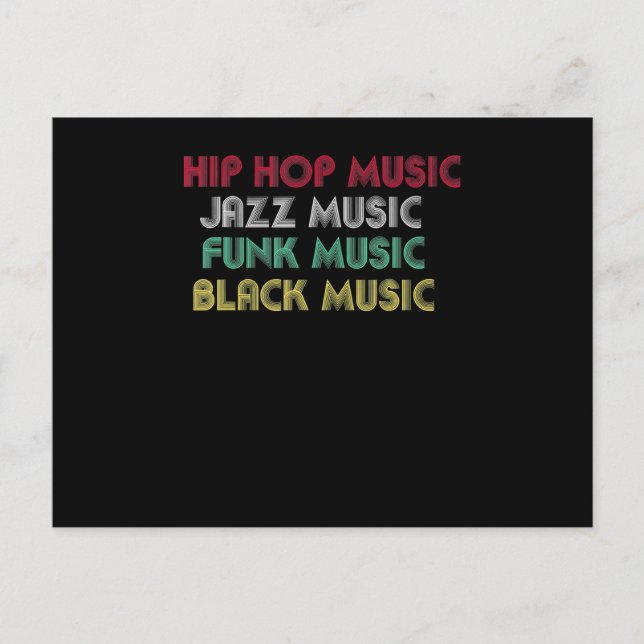 Hip Hop Jazz Funk Black Music - Musikalisch kreati Postkarte (Vorderseite)