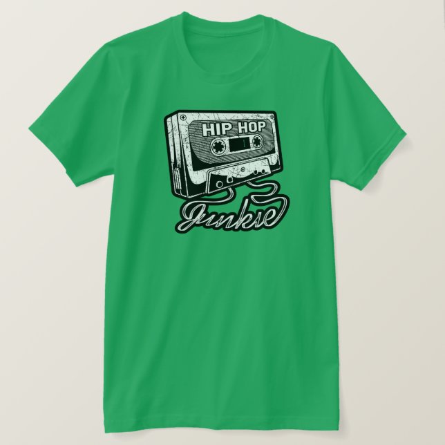Hip Hop Junkie Golden Era Rap Musik T-Shirt (Design vorne)