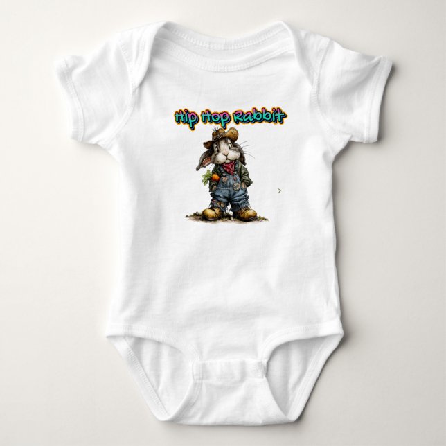 Hip Hop Kaninchen  Baby Strampler (Vorderseite)