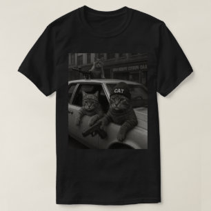 Hip Hop Katze Gang Realistische Kunst, Coole Katze T-Shirt