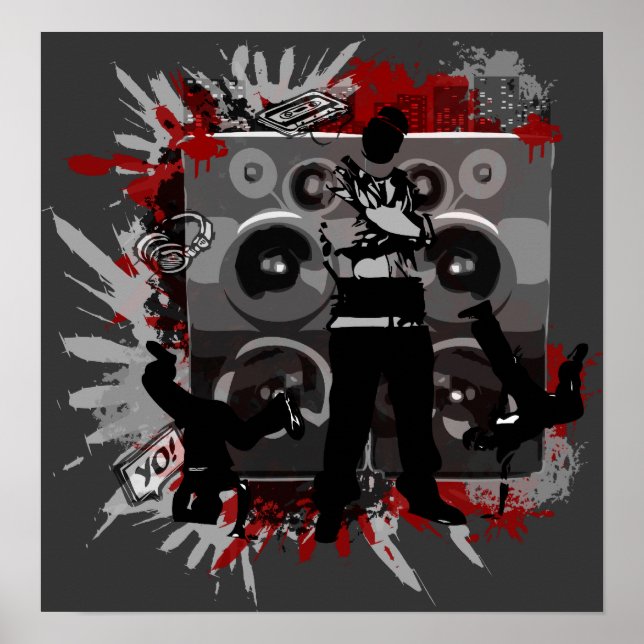 Hip Hop-Lautsprecher Poster (Vorne)