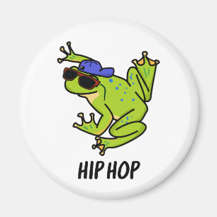 Hip Hop Lustiger Hüpfender Frosch Wortspiel Magnet
