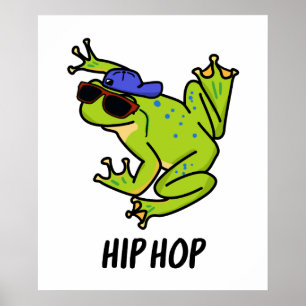 Hip Hop Lustiger Hüpfender Frosch Wortspiel Poster
