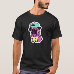 Hip Hop Mops 80er 90er Hund Süßer Welpe Männer Fra T-Shirt