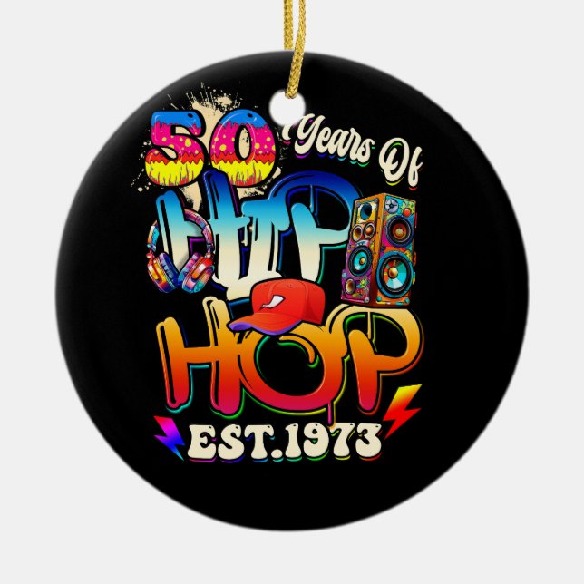 Hip Hop Music 50 Jahre Schwarze Geschichte Männer  Keramik Ornament (Vorne)