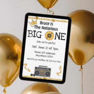 Hip Hop Notorious Big EIN 1. Geburtstag Einladung
