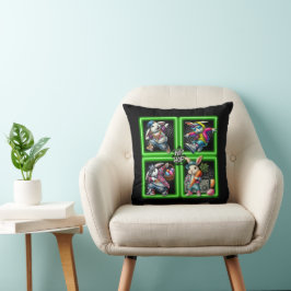Hip Hop Oaster Bunny Buddies, Neon Green | Kissen