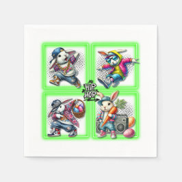 Hip Hop Oaster Bunny Buddies, Neon Green | Serviette