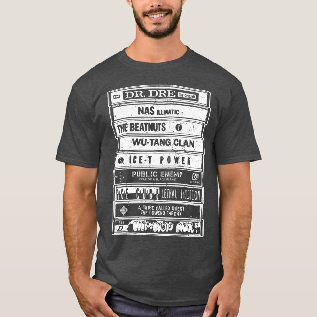 Hip Hop Old School Retro Artists Cassettes Rap T-Shirt (Vorderseite)