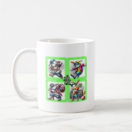 Hip Hop Oster Bunny Buddies, Musik, Neon Green | Kaffeetasse