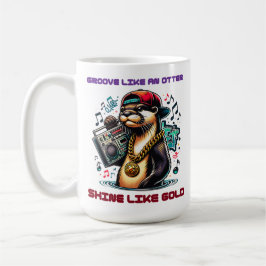 Hip Hop Otter mit Boombox und Goldkette Kaffeetasse