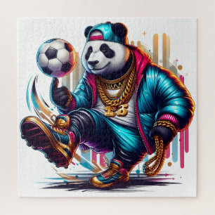 Hip Hop Panda Fußball Sommer Sportarten Puzzle