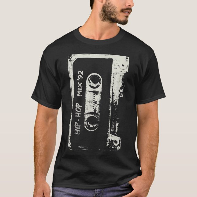Hip Hop Rap Mixtape Cassette DJ Retro 90s T-Shirt (Vorderseite)