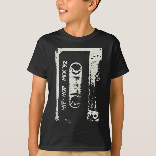 Hip Hop Rap Mixtape Cassette DJ Retro 90s T-Shirt (Vorderseite)
