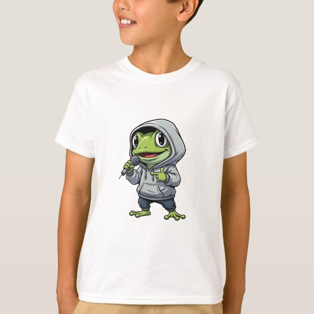 Hip-Hop-Rapper-Frosch-Kinder T-Shirt (Vorderseite)