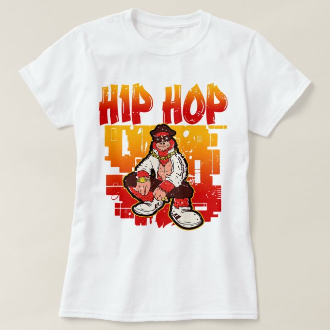 Hip Hop Retro Graffiti Rap Trap Music T-Shirt (Design vorne)