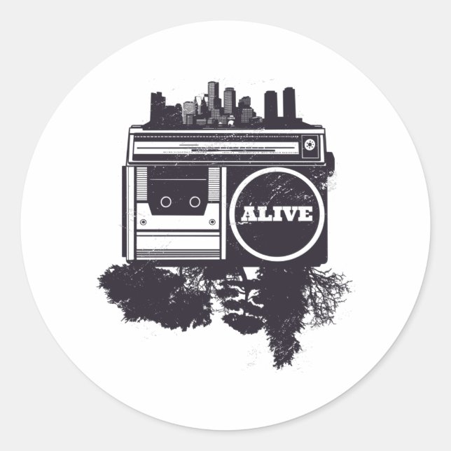 HIP HOP RUNDER AUFKLEBER (Vorderseite)