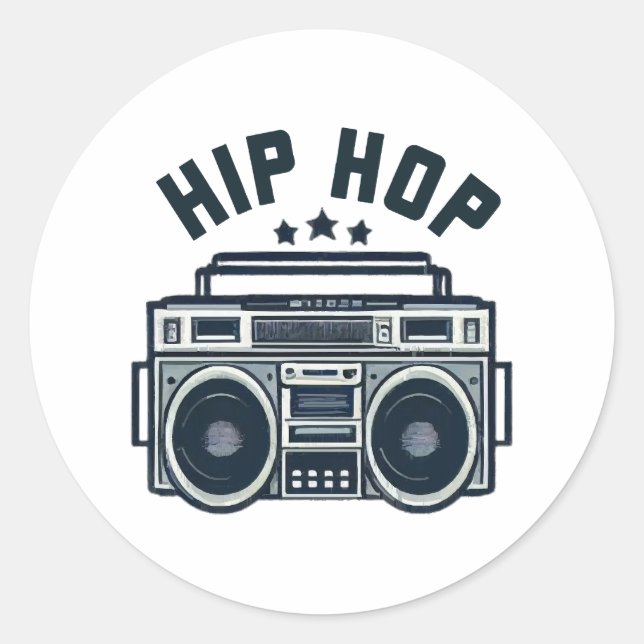 Hip Hop Runder Aufkleber (Vorderseite)