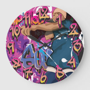 Hip-Hop-Sänger Große Wanduhr