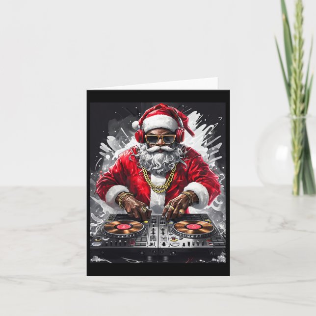 Hip Hop Santa Dj Weihnachten Karte (Vorderseite)