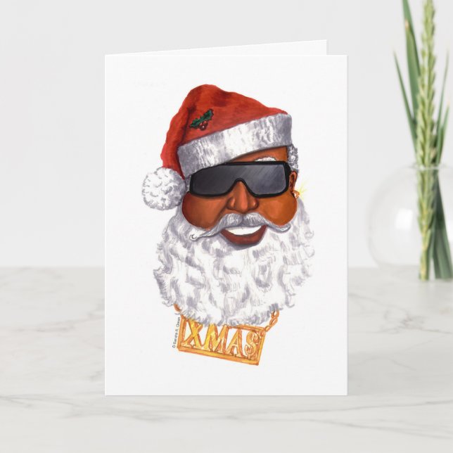 Hip Hop Santa Feiertagskarte (Vorderseite)