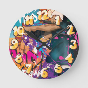 Hip Hop Singer Celebrity Runde Wanduhr