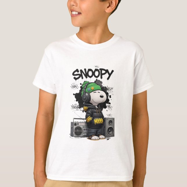Hip-Hop Snoopy Urban Street Art Illustration T-Shirt (Vorderseite)