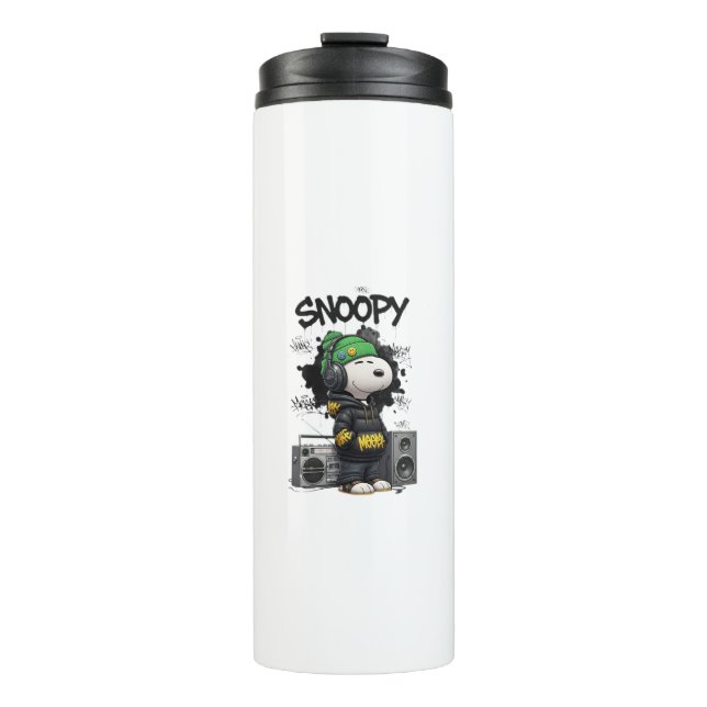 Hip-Hop Snoopy Urban Street Art Illustration Thermosbecher (Vorderseite)