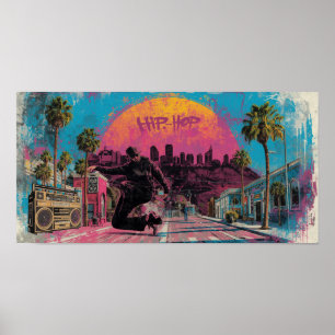 Hip-Hop-Sonnenaufgang: Downtown-LA-Vibes Poster