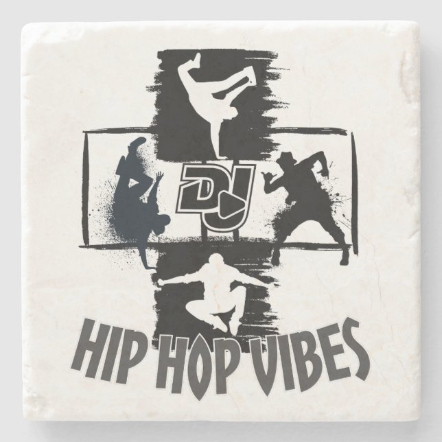 Hip Hop Vibes 2.w Steinuntersetzer (Vorderseite)