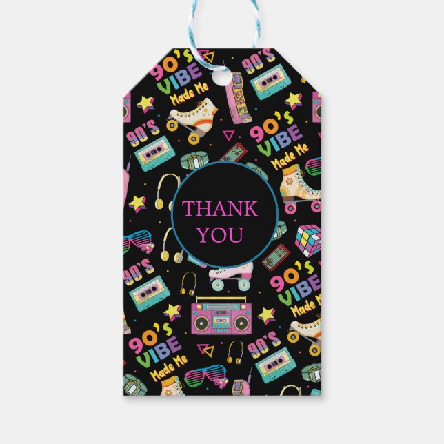 Hip Hop Vibes Retro aus den 90er Jahren gestaltete Geschenkanhänger (Vorderseite)