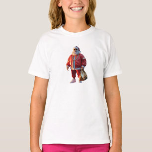 Hip-Hop-Weihnachtsmann mit Sneakern und Sonnenbril T-Shirt