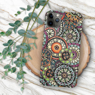 Hip Retro Chic Funky Floral Circles Art Pattern Case-Mate iPhone Hülle
