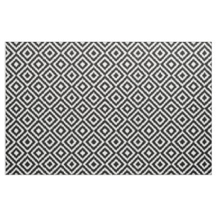 Hip Schwarz Weiß Ikat Diamant Quadrat Mosaik Muste Stoff
