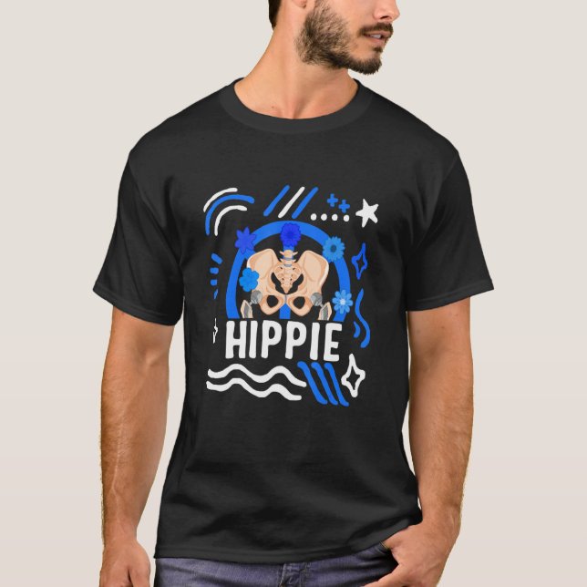 Hip Surgery Hippie Floral Bionic Broken Hip Replac T-Shirt (Vorderseite)