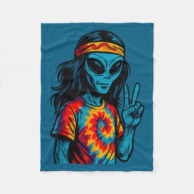 Hipe Alien Tie-dye Design  Fleecedecke (Vorderseite)