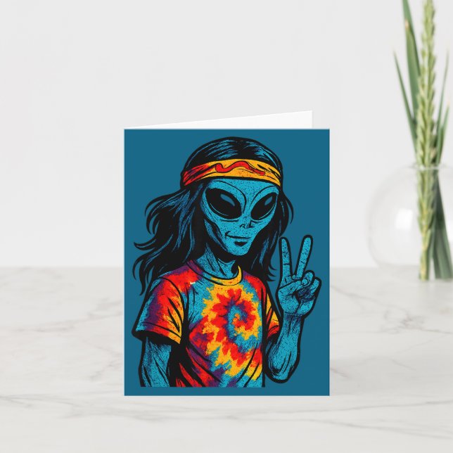 Hipe Alien Tie-dye Design  Karte (Vorderseite)