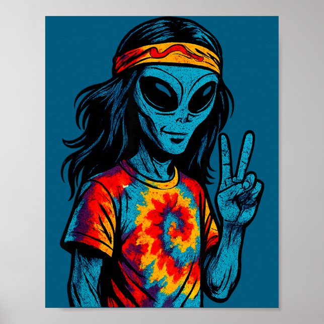 Hipe Alien Tie-dye Design  Poster (Vorne)