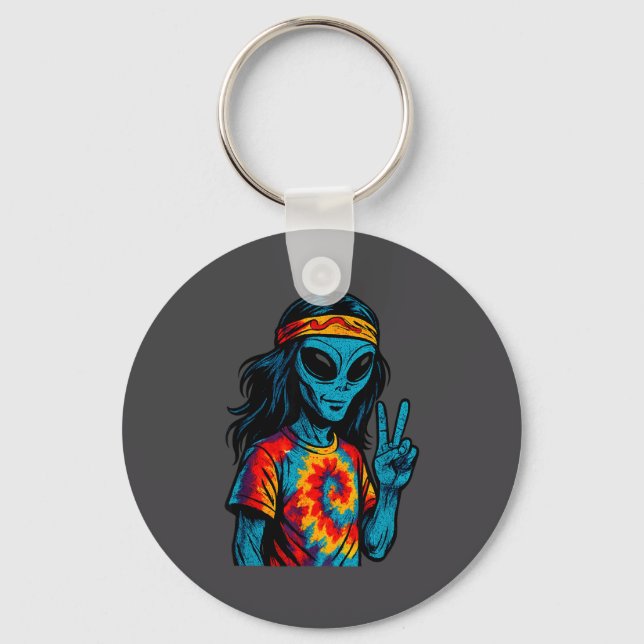 Hipe Alien Tie-dye Design  Schlüsselanhänger (Vorderseite)