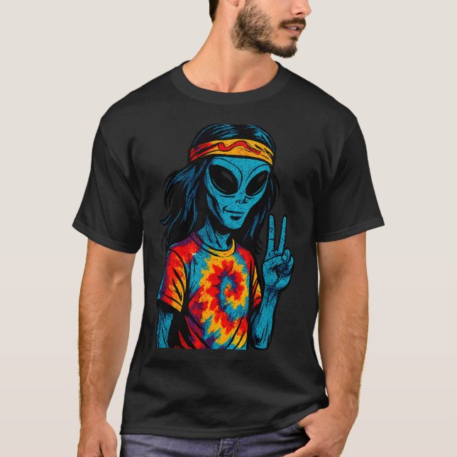 Hipe Alien Tie-dye Design  T-Shirt (Vorderseite)