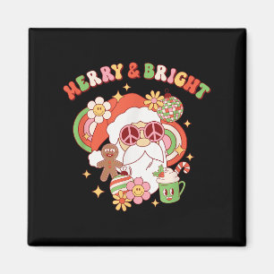 Hipe Santa Clause Merry and Bright Groovy Christma Magnet