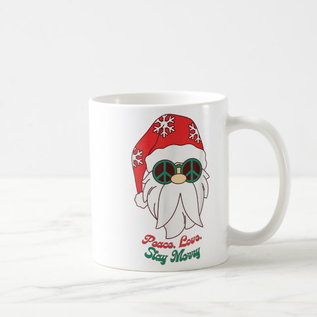Hipe Santa Groovy Peace Sign Weihnachten Kaffeetasse (Rechts)