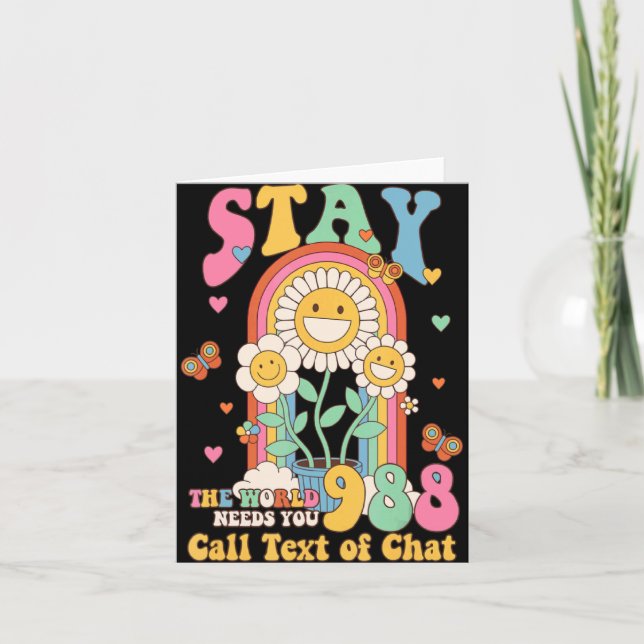 Hipe Suicide Crisis Lifeline 988 Stay The World  Karte (Vorderseite)