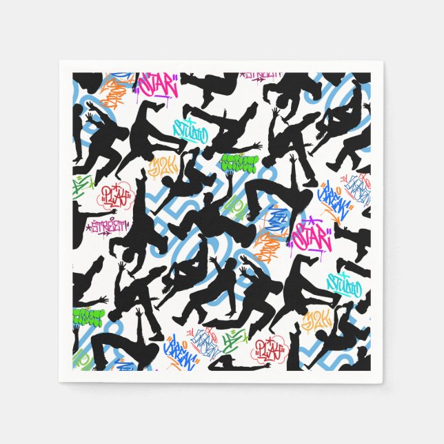 HipHop 50. Tanzmuster Serviette (Vorderseite)