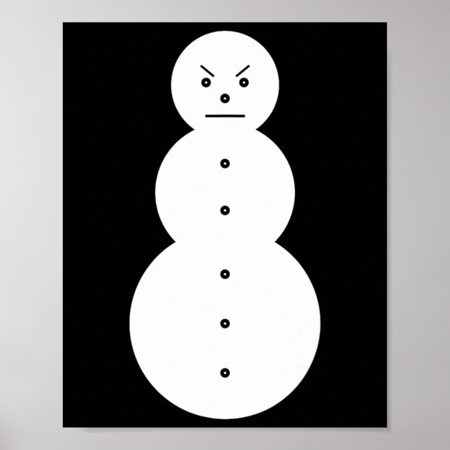 Hiphop Angry Snowman Weihnachten Poster (Vorne)