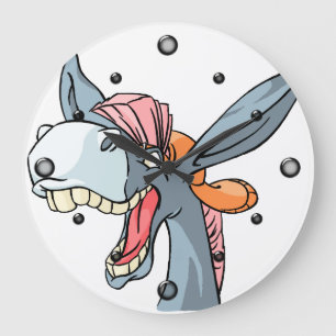 HipHop Cartoon  Donkey Wall Clock Große Wanduhr