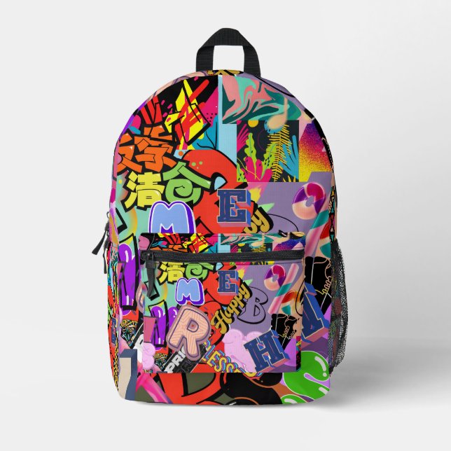 Hiphop-Rucksack Bedruckter Rucksack (Vorderseite)